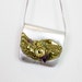 silver leather metal gemstone purse / 80s avant garde