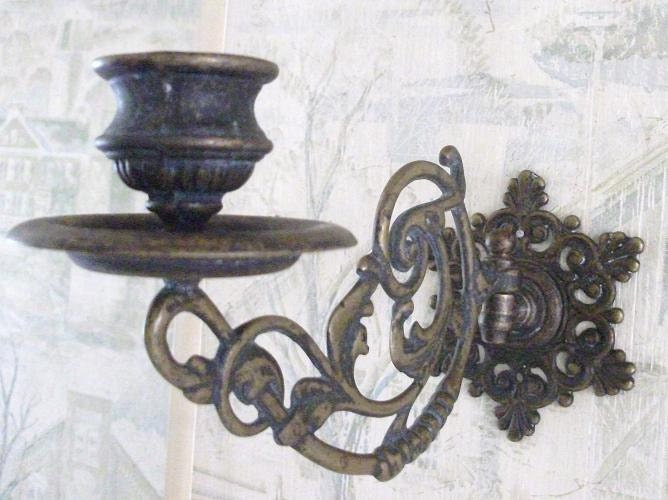 Vintage Brass Wall Mount Candle Holder by RicsRelics on Etsy