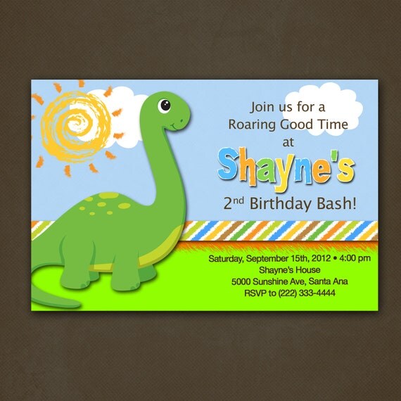 Personalised Dinosaur Invitations 1