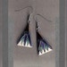 Egyptian lotus flower earring in cobalt blue and white - triangular shape lotus - gift for her