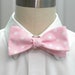 Men's Bow Tie in pale pink with white polka dots