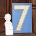 rare find -- solid marble antique deco number seven tile -- american encaustic tiling company