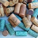 RESERVED Listing - Teal & Yellow Craft Corks - colored oak wine corks