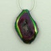 Green purple titanium druzy agate briolette 30mm x 20mm