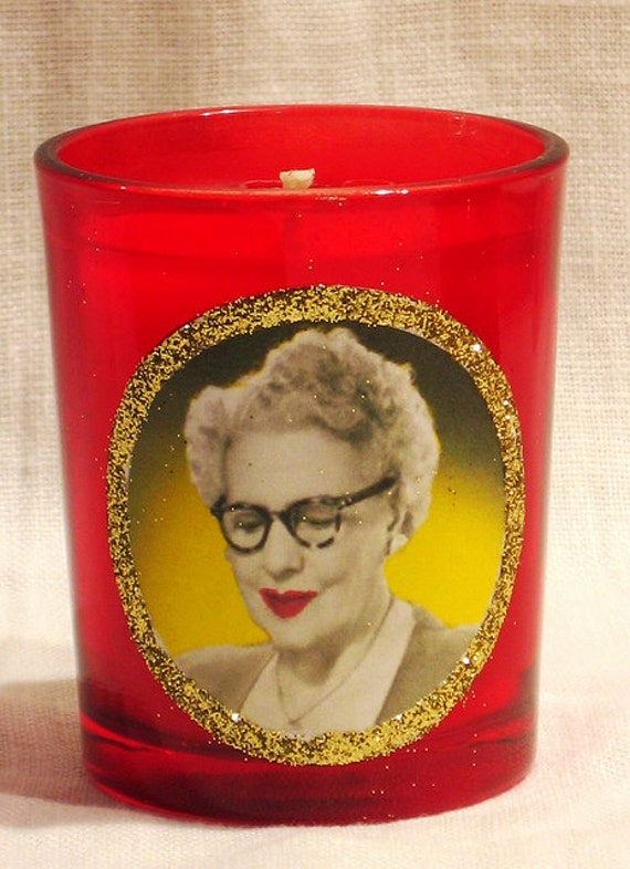 Millie, Patron Saint of Facial Hair - Beeswax Container Votive Candle