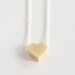 Gold heart necklace - 3d heart and sterling silver chain