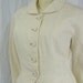 Briny Marlin 1950s bombshell women's skirt suit Cream rayon