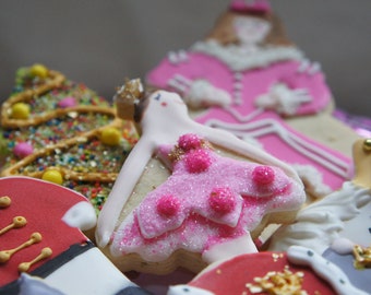 Nutcracker Suite Hand Decorated Cookies- Sugar Plum- Mouse King- Mother Ginger-soldier -6 pieces-