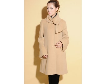 Classic Double-breasted Winter Coat / Stand-up Collar Wool