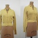 1940s Sweater / 40s Mustard Yellow Cardigan / Braemar Scotland