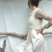 Angelic Bodice, hand knitted crop top in creamy white Scottish mohair