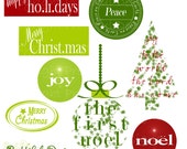 25% OFF SALE Christmas Word Art - Personal or Commercial Use - Mistletoe Set 2 Il_170x135