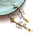 Bird and Branch Earrings with Amber Glass Wire Wrapped Beads in Antique Brass - Woodland Honey