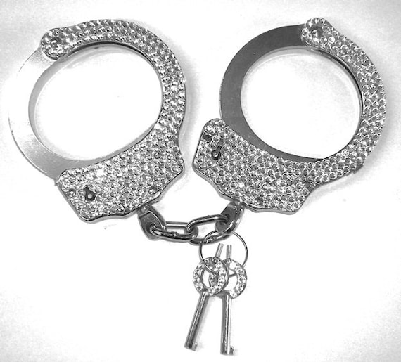 real handcuffs rhinestoned