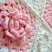 RESERVED Custom Order - Hearts in Bloom - Sampler Patchwork Granny Square Afghan - Pink and White