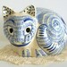 Vintage Japanese Blue and White Cat
