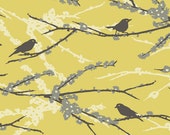 Joel Dewberry - AVIARY 2 - Sparrows in Vintage Yellow JD41 - Free Spirit Fabric - By the Yard