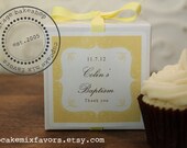 12 - Baptism Favor Cupcake Mixes - Bella Label - ANY COLOR -  Wedding Favor, Baby Shower Favor, Party Favor Cupcake Mix