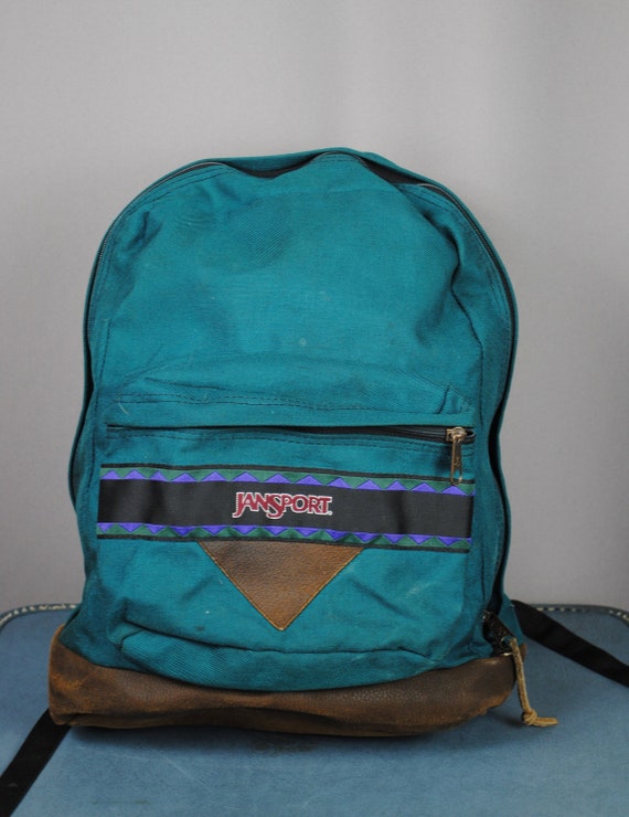 Vintage Green JANSPORT Backpack with SOUTHWESTERN Detail