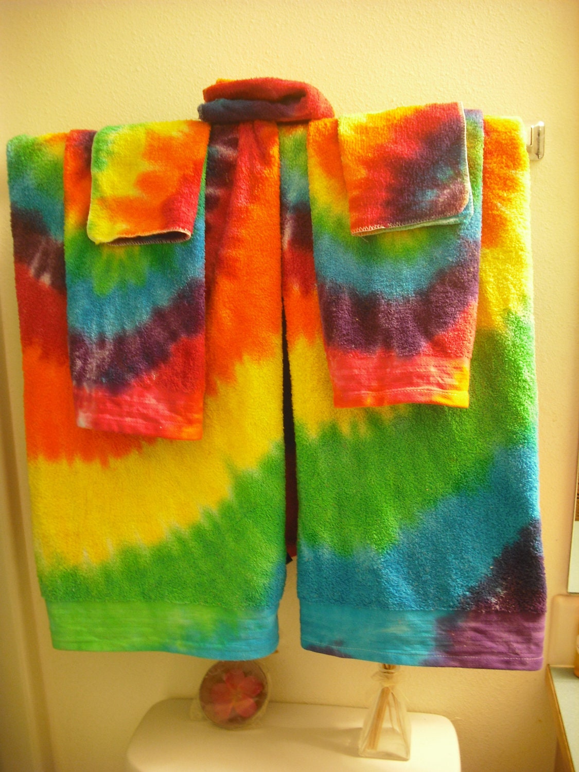 Tie dye Towel and washcloth gift set for by DoYouDreamOutLoud