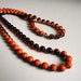 Vintage Beaded Necklace Orange and Black Bi-colored Beads 1970s Halloween Colors Fall Fashion