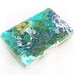 Vintage 60s Travel Jewelry Box Blue Purple Green Water Floral Earrings