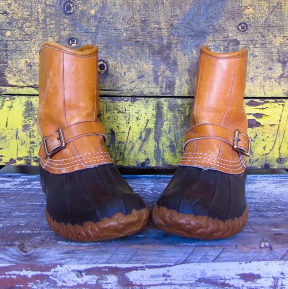 vintage Maine Hunting Boots LL Bean strap and buckle leather