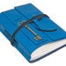 Blue Leather Journal Heart Key Charm Bookmark