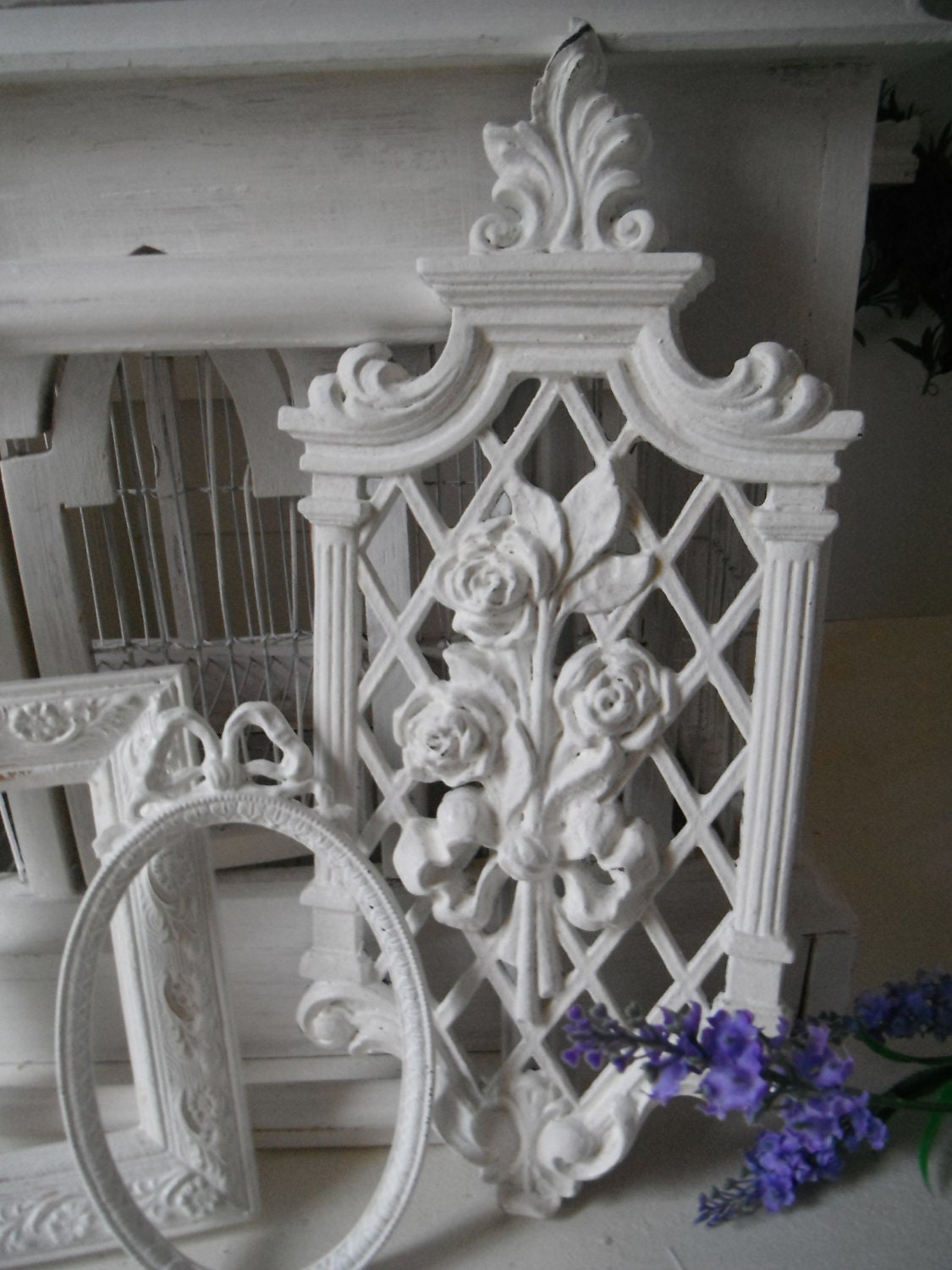 picture frames shabby chic nursery decor white distressed OOAK