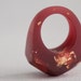 size 6.5 sangria eco resin faceted ring with gold leaf