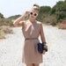 VTG 1960s 60s Neiman Marcus Tan Mini Dress S