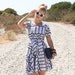 VTG 1990s 90s Black & White Abstract Print Mini Dress XS