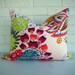 RESERVED FOR ELIZABETH: Blush Pink Floral Pillow Cover - Pale Pink Coral Blue Print - Boho Ticking Pillow Cottage Chic