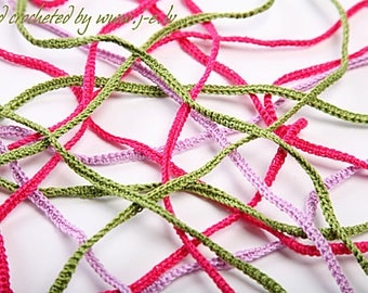 20 crochet hand made ribbons ropes jewelry making 1 meter long cotton hair band bracelet - choose any custom color mix & match