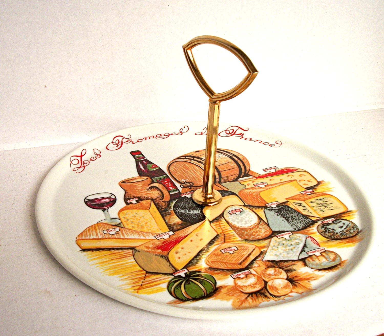 Vintage French Cheese Platter/Tray Les Fromages de France