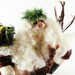 Christmas Santa Detailed Gift Bag with Fruit White Beard Faux Fur Black Boots