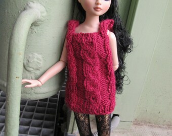 13. French and english knitting pattern PDF - Tunic for Ellowyne Wilde
