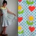 RESERVED FOR RACHEL Polka Dot Heart & Floral Print Dress with Peter Pan Collar