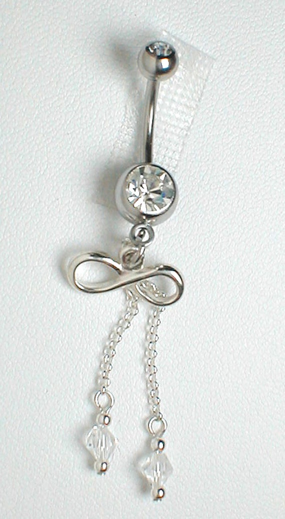 Unique Belly Ring Sterling Silver Infinity W  Or Without