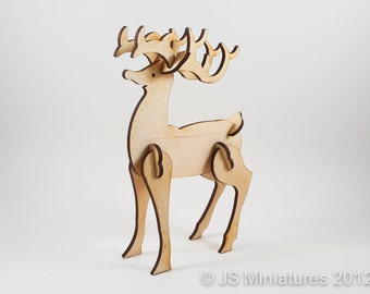 3d Wooden Reindeer Pattern