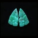 Carved Chrysoprase Flower Cabochon Pair,28x19x5mm,6.28g