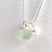 Personalized Sea Glass Necklace - Handstamped Sterling Silver
