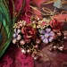 Custom LIsting for Jani - Hand-painted Flower Collage Earrings, Light Amethyst Swarovski Rhinestones and Mauve Pearl