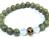 Items similar to Sage Green Frog Lizard Skin Jasper Opalite gemstones ...