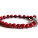 Boho Crochet Stack Bracelet with Tomato Red Beads
