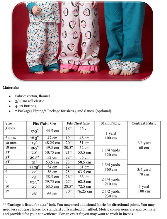 Sweet Dreams Button-Up PJ Set: Childrens Pajamas Pattern Kids