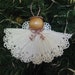 Paper Crimp Angel Pink and White Angel Christmas Ornament