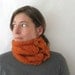 RESERVED FOR CRIS: Rust Knit Cowl Neck Scarf in Merino Wool Chunky Handknit in Burnt Orange