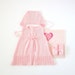 Knitted baby dress with cap and little shoes in pink. 100% wool. Newborn.