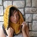 Mustard Yellow Cowl / Crochet Wool Blend Scarf / Winter Accessories